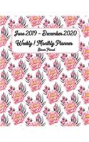 June 2019 - December 2020 Bloom Floral Weekly / Monthly Planner 8x10