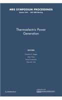 Thermoelectric Power Generation: Volume 1044