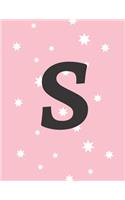 Letter S Notebook: Alphabet Letter Notebook/ Journal/ Notepad/ Diary For Girls, Teens, Adults and Kids - 100 Black Lined Pages With Margins - 8.5 x 11 Inches - A4