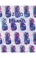 2020 Weekly Monthly Planner Pineapple Blue Patterns Big