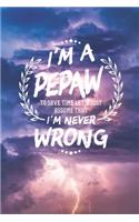 I'm A Pepaw To Save Time Let's Just Assume That I Never Wrong