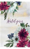 Katelynn: Personalized Journal Gift Idea for Women (Burgundy and White Mums)