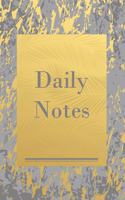 Daily Notes: Cute Grey & Gold Marble with Leaves, Small Journal & Notebook with Blank and Lined 150 pages, 6 x 9 to draw and write in for Notepad, Planning, Jour(15 Travel Monogrammed Paperback Dairy)