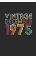 Vintage December 1975: Blank Lined Notebook / Journal (6 X 9 -120 Pages) - Happy Birthday 44th Gift Idea