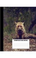 Fox Composition Book: Fox Composition Notebook. 132 Pages Wide Ruled 7.5x9.25