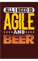 All I Need is Agile and Beer: Dark Red, Yellow & Orange Design, Blank College Ruled Line Paper Journal Notebook for Project Managers and Their Families. (Agile and Scrum 6 x 9 in