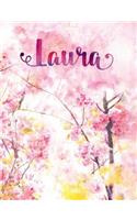 Laura: Personalized Journal - A Pink Cherry Blossom Diary