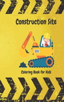 Construction Site Coloring Book For Kids