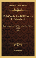 Della Constituzione Dell Universita Di Torino, Part 1