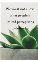 We must not allow other people's limited perceptions to define us
