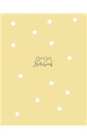 Inverse Yellow Pastel Stylish Modern Dotted Notebook, Dot Grid Sketcher (8.5x11) Large Journal