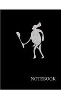 Brilliant Silver Paleolithic Pictographic Nude Human Notebook- Brilliant Silver Black Notebook Grid Sturdy High Quality Premium White Paper 8.5x11 pages- Notebook For Woman - Journal For Man- Journal For Work