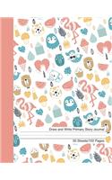 Draw and Write Primary Story Journal: Dotted Midline and Picture Space - Grades K-2 School Exercise Book - 100 Story Pages - Kids Composition Notebooks