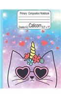 Caticorn Primary Composition Notebook Grades K-2 8.5