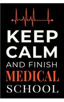 Keep Calm and Finish Medical School: Funny Med Student Journal Lined Notebook Gift