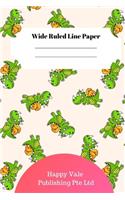 Cute Dinosaur Foot Theme Wide Ruled Line Paper