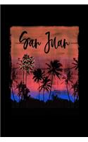San Juan: Puerto Rico Christmas Notebook With Lined College Ruled Paper For Taking Notes. Stylish Tropical Travel Journal Diary 6 x 9 Inch Soft Cover. For Hom