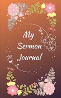 My Sermon Journal: Salmon colored floral Sermon journal- 200 pages, 6x9