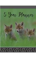 5 Year Planner: 2020 - 2024 Monthly Planner Organizer Undated Calendar And ToDo List Tracker Notebook Adorable Fox Kits Cover