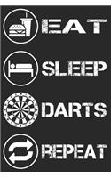 Eat Sleep Darts Repeat - Darts Notebook: 6x9 Graph Paper 120 pages - Journal Notebook Planner Organizer To Do List Diary - Dart Player Dartboard Tripple 180 Points Arrows - funny notebooks 