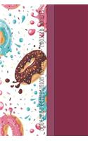Donut Composition Notebook: Yummy Frosted Donuts Flying Through Space 6 X 9 Graph Ruled Paper Notebook, Appreciation Gift, Quote Journal or Diary - Unique Inspirational Gift fo