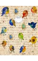Composition Journal: Composition Book: Fatbirds Design Lined 8.5 X 11 Wide Ruled Paper Journal or Diary Unique Gift for Friend, Teacher, Student, Co-Worker, Family Membe
