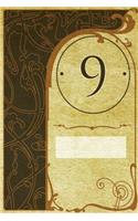 Monogram "9" Notebook: Blank Journal Diary Log(35 Monogram Nouveautwo 150 Lined)
