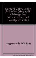 Gerhard Colm. Leben Und Werk (1897-1968)
