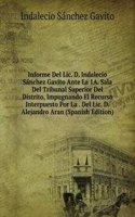 Informe Del Lic. D. Indalecio Sanchez Gavito Ante La 1A. Sala Del Tribunal Superior Del Distrito, Impugnando El Recurso Interpuesto Por La . Del Lic. D. Alejandro Aran (Spanish Edition)