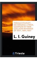 THOMAS STANLEY: HIS ORIGINAL LYRICS, COM