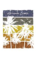 Hermosa Beach: Notebook With Lined College Ruled Paper For Work, Home Or School. Stylish Retro Sunset Palm Tree Travel Journal Diary 8.5 x 11 Inch Soft Cover.