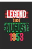 Legend Since August 1953: Graph Ruled Notebook - Journal 66th Birthday for Woman and Men