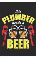 This Plumber Needs a Beer: KlempnerNotizbuch liniert DIN A5 - 120 Seiten für Notizen, Zeichnungen, Formeln - Organizer Schreibheft Planer Tagebuch