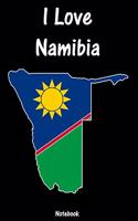 I Love Namibia: Notebook college book diary journal booklet memo composition book 110 sheets - ruled paper 6x9 inch