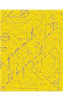 Notebook Not Ebook 120 ruled pages with margin: 8.5"x11" ruled notebook with 'we should all be feminists' purple script on yellow cover, perfect bound, ideal for composition notebook or journal