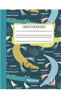 Primary Composition Notebook: Kindergarten 1st & 2nd Grade Primary Journal for Boys & Girls: Cute Alligators (Draw & Write Grades K-2) 0618