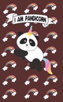 I am Pandicorn Gift for Girls: funny Panda Composition Notebook - funny Panda Journal, Gift for Girls 120 Pages of 6×9 inch Blank Paper, SoftCover, Matte-Finish