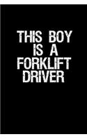This boy is a forklift driver