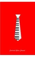 Classical Music Journal: Piano Keys Neck Tie Costume Cool Christmas Gift - Red Ruled Lined Notebook - Diary, Writing, Notes, Gratitude, Goal Journal - 6x9 120 pages