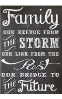 Family our refuge from the storm our link from the past our bridge to the future Family Reunion Sign In Book: Family Reunion Guest Book 200 entries