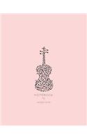 Notebook by magic lover: Violin on pink cover and Dot Graph Line Sketch pages, Extra large (8.5 x 11) inches, 110 pages, White paper, Sketch, Draw and Paint(3 Violin on Pink Notebook)