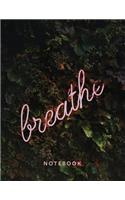 Notebook: Beautiful Plant Leave Look Neon Pink Lettering 150 College-Ruled Lined Pages 8.5 X 11(3 Leave Collection)
