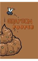 Grayson: Pooped Funny Personalized Name Notebook Journal Diary Sketchbook with 120 Lined Pages 6x9