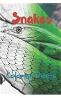 Snake Coloring Sheets: 30 Snake Drawings, Coloring Sheets Adults Relaxation, Coloring Book for Kids, for Girls, Volume 6