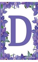 Monogram Journal - Initial D (Purple Flower)