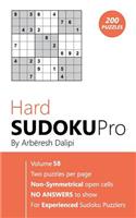 Hard Sudoku Pro: Book for Experienced Puzzlers (200 puzzles) Vol. 58