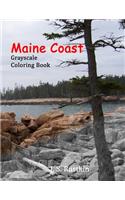 Maine Coast Grayscale Coloring Book