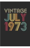 Vintage July 1973: Small Lined Notebook - Happy Birthday Gift or Happy Anniversary Gift Idea