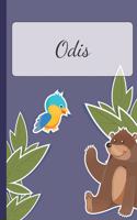 Odis: Personalized Notebooks - Sketchbook for Kids with Name Tag - Drawing for Beginners with 110 Dot Grid Pages - 6x9 / A5 size Name Notebook - Perfect a