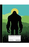 Bigfoot in the Wilderness Composition Notebook: Wide Ruled Line Paper Notebook for School, Journaling, or Personal Use. A Back to School Favorite.